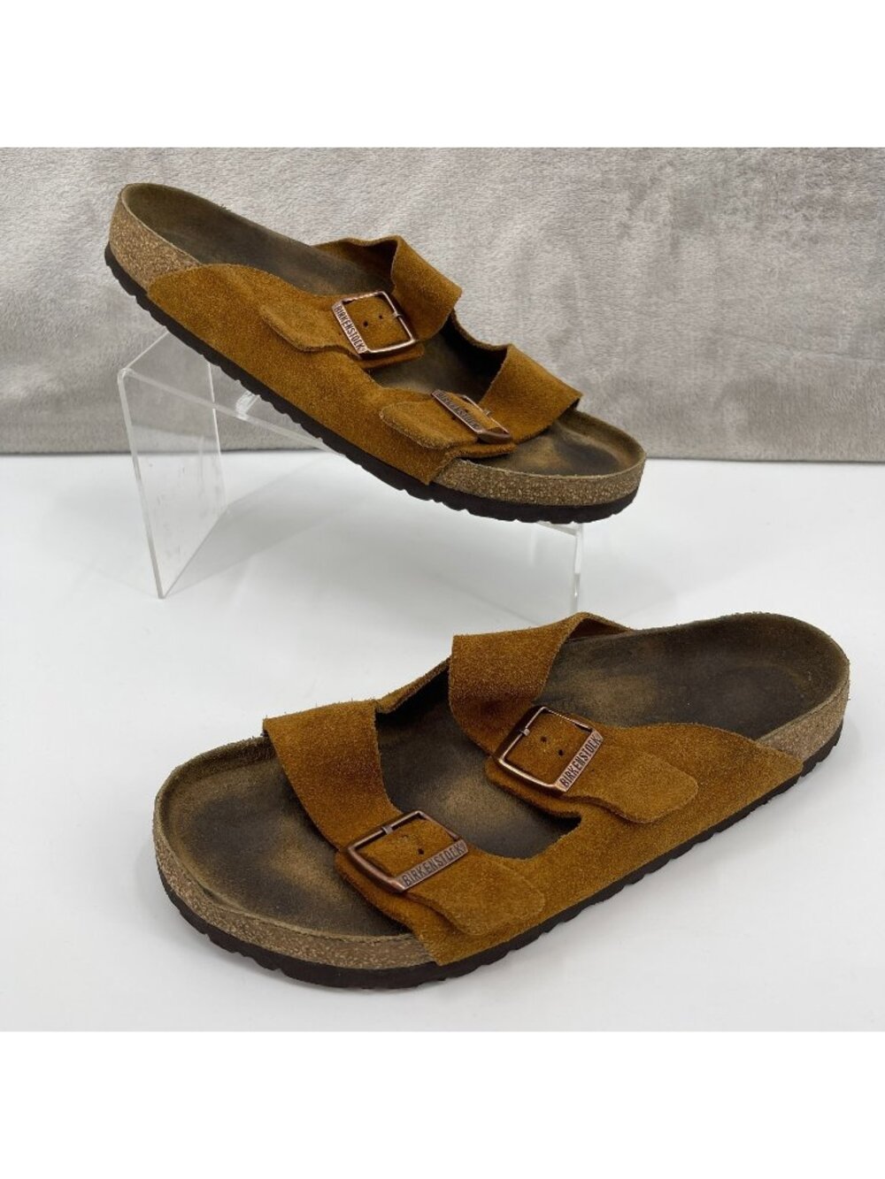 Birkenstock Men's 44 Arizona Suede Sandals Mink Double Strap Sandals *Read*
